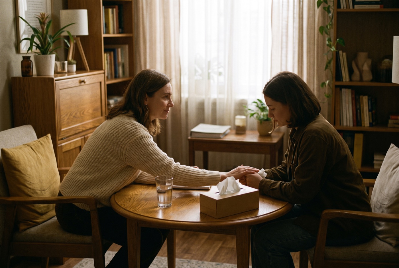 A compassionate one-on-one counselling session